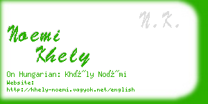 noemi khely business card